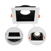 GRILLE RECTANGLE FRAME FOR RECESSED TILT DOWNLIGHT GU5.3 WHITE AND BLACK (TEKLED)