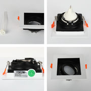 GRILLE RECTANGLE FRAME FOR RECESSED TILT DOWNLIGHT GU5.3 WHITE AND BLACK (TEKLED)