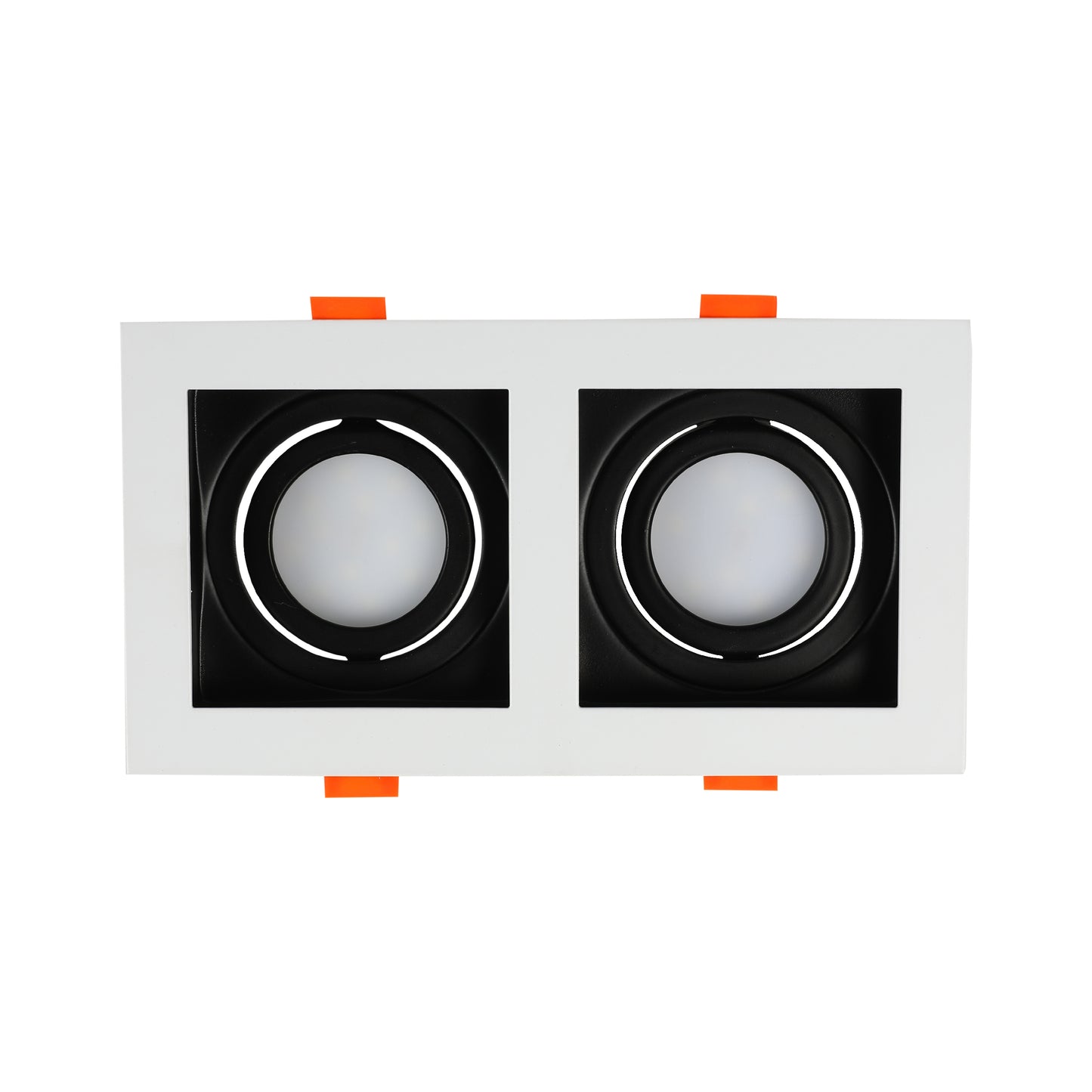 GRILLE RECTANGLE RECESSED TILT DOWNLIGHT GU5.3 WHITE AND BLACK 2 WAY (TEKLED)