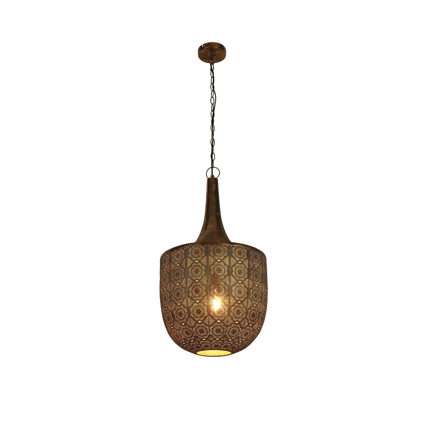 Antique Brass or Brown Gold Moroccan Style Dome Pendant Ceiling Light E27