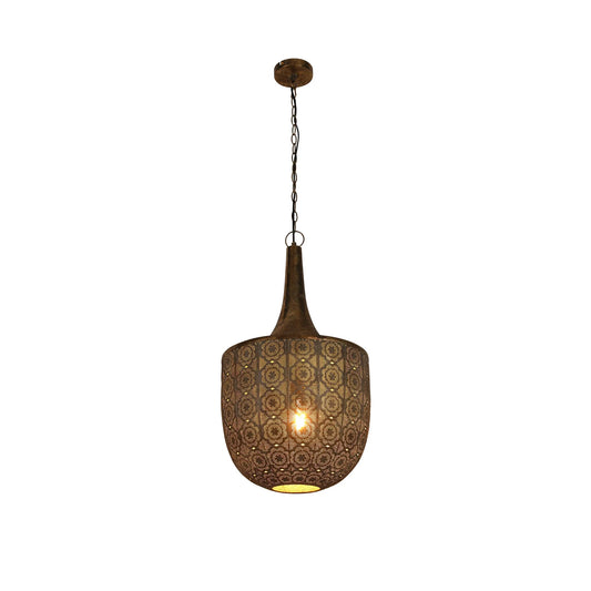Antique Brass or Brown Gold Moroccan Style Dome Pendant Ceiling Light E27
