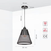 Shuttlecock Mesh Basket Metal Funnel Pendant Ceiling Light