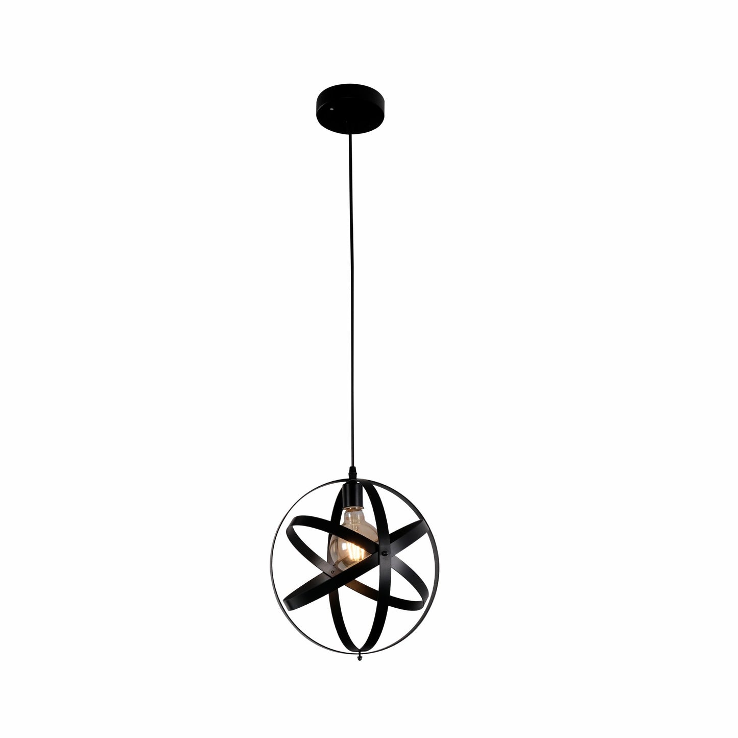 Orbital Metal Caged Globe Pendant Ceiling Light E27