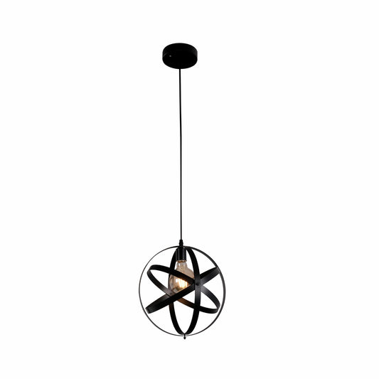 Orbital Metal Caged Globe Pendant Ceiling Light E27