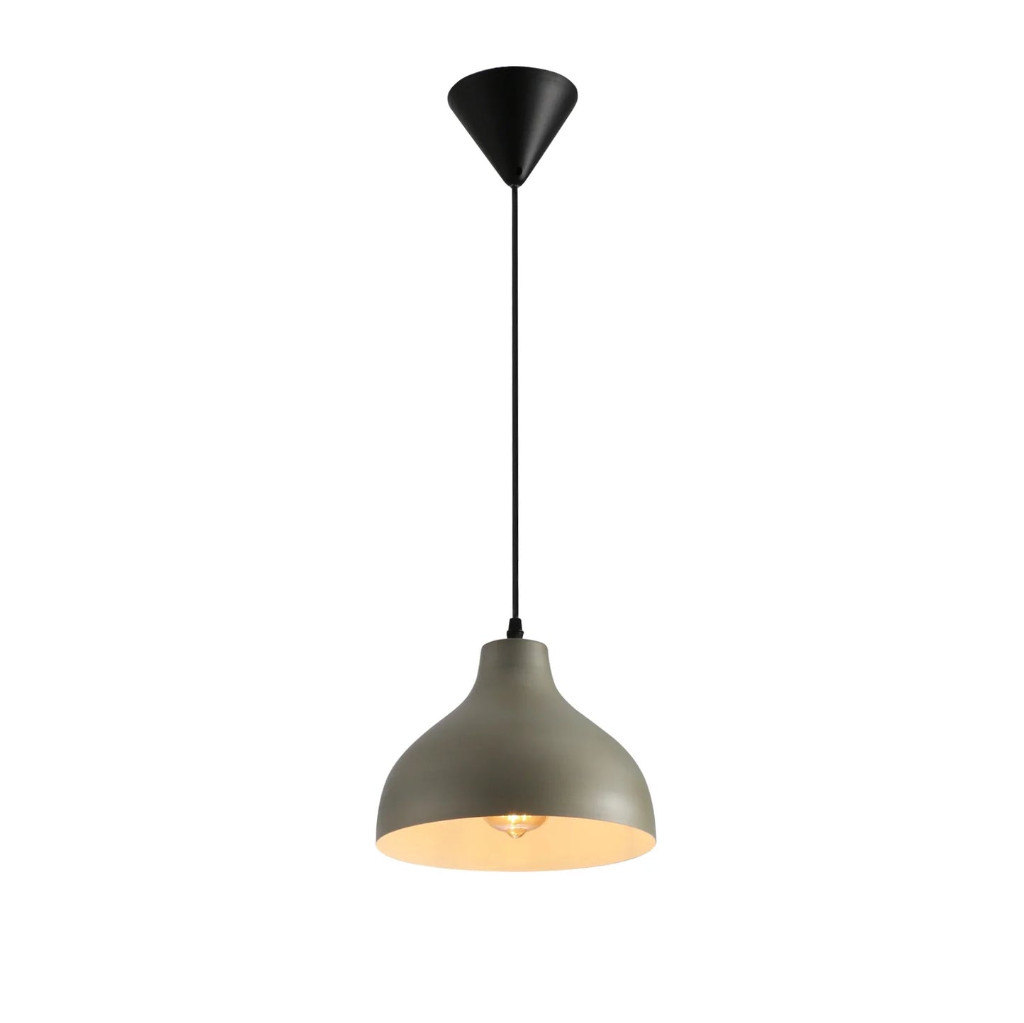 Antique Grey Brass Dome Metal Pendant Ceiling Light E27 Fitting
