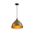 Brooklyn Vintage Metal Dome Pendant Light Pewter Copper Gold Brass E27