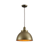 Brooklyn Vintage Metal Dome Pendant Light Pewter Copper Gold Brass E27
