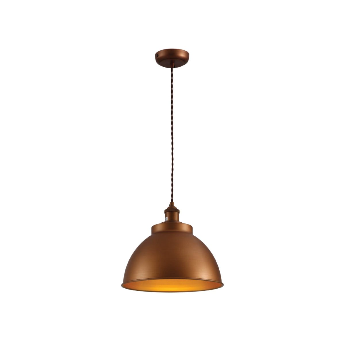 Main image of Brooklyn Vintage Metal Dome Pendant Light Pewter Copper  Bronze E27  | TEKLED 150-18209