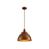 Brooklyn Vintage Metal Dome Pendant Light Pewter Copper Gold Brass E27