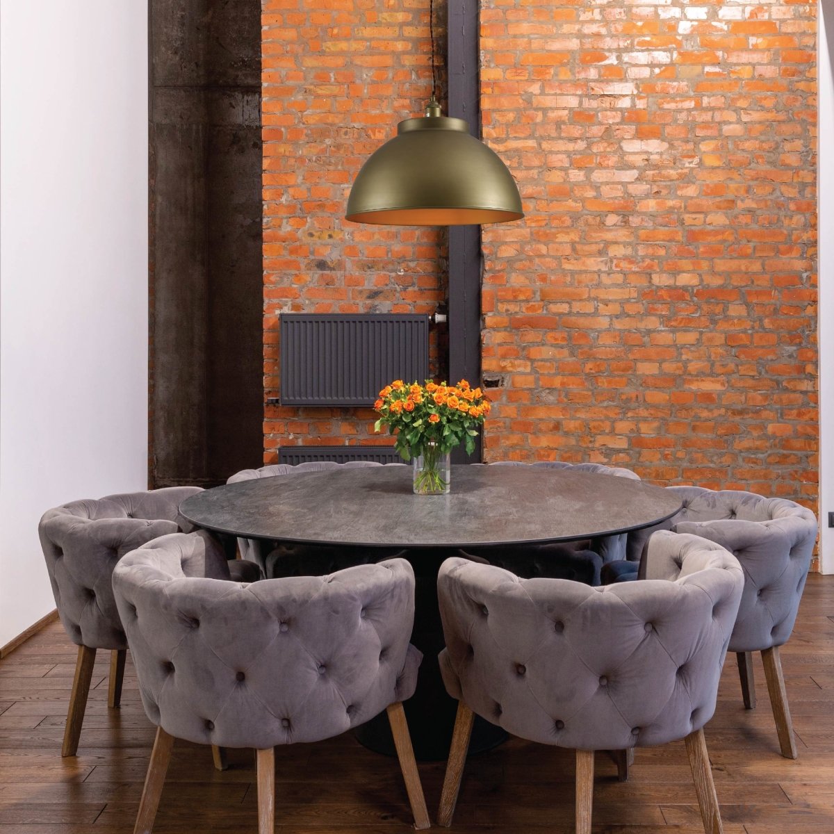 Interior application of Brooklyn Vintage Metal Dome Pendant Light Pewter Copper  Bronze E27  | TEKLED 150-18207