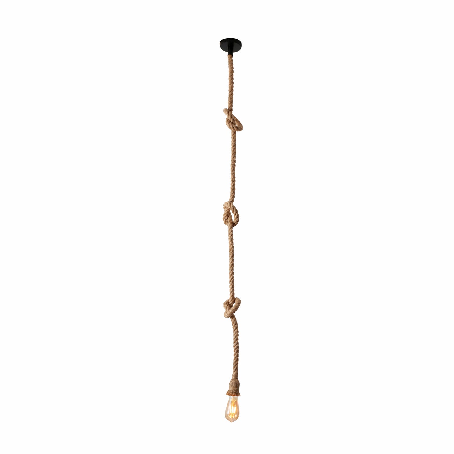 Farmhouse Rustic Hemp Rope Pendant Ceiling Light E27 Fitting
