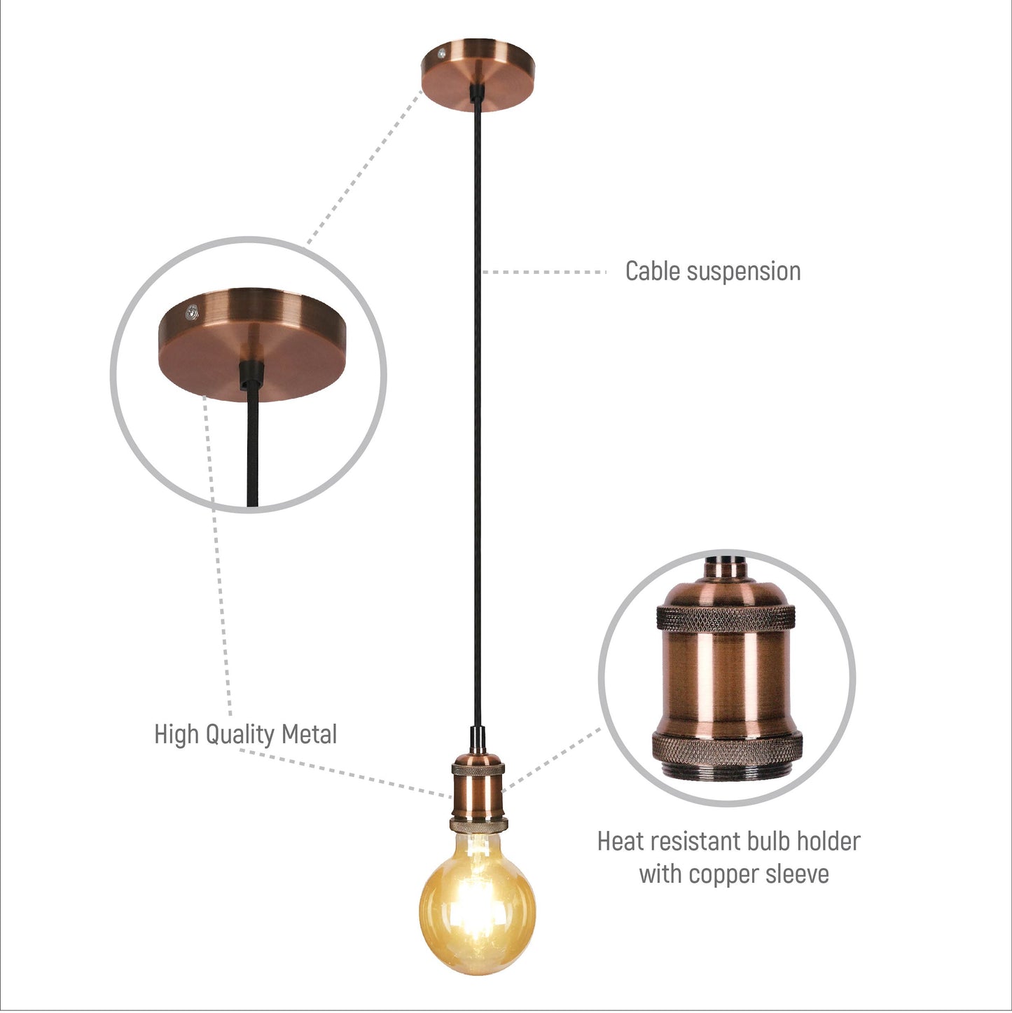 Vintage Industrial Retro Basic Pendant Ceiling Light E27