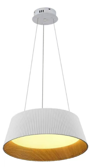 LED PENDANT LAMP LY5926 WHITE+ WOODEN 36W 3CCT (TEKLED)