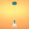 Cross-Hatch Textured Glass Pendant Light - E27 Fitting, 110mm Diameter