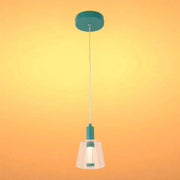 Cross-Hatch Textured Glass Pendant Light - E27 Fitting, 110mm Diameter