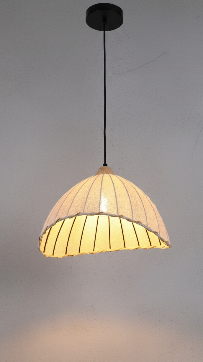 BLACK PENDANT LAMP LINEN SHADE D360 T0178B E27X1 (TEKLED)
