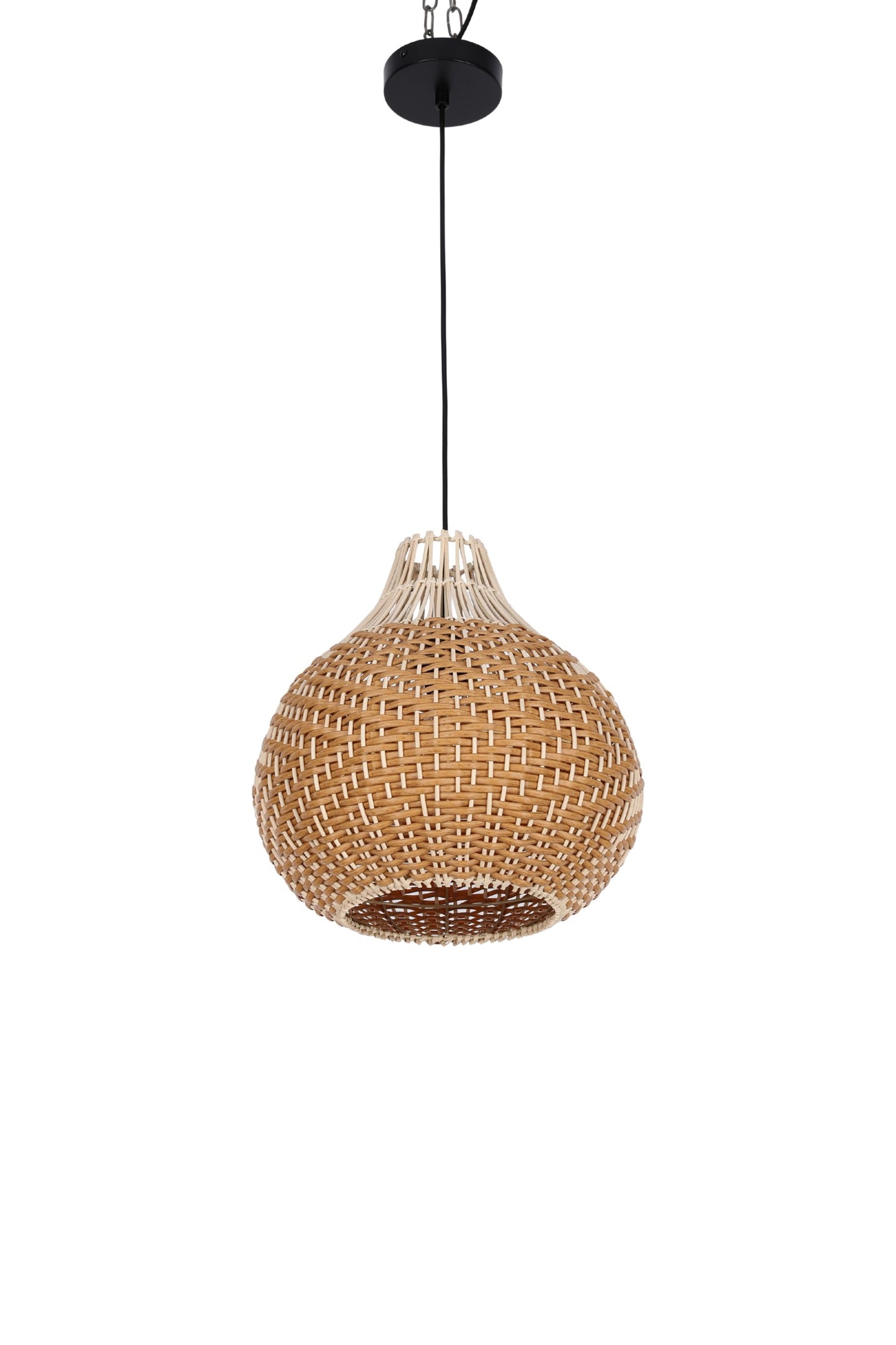 BLACK PENDANT LAMP WOOD SHADE T024 D350 E27X1 (TEKLED)