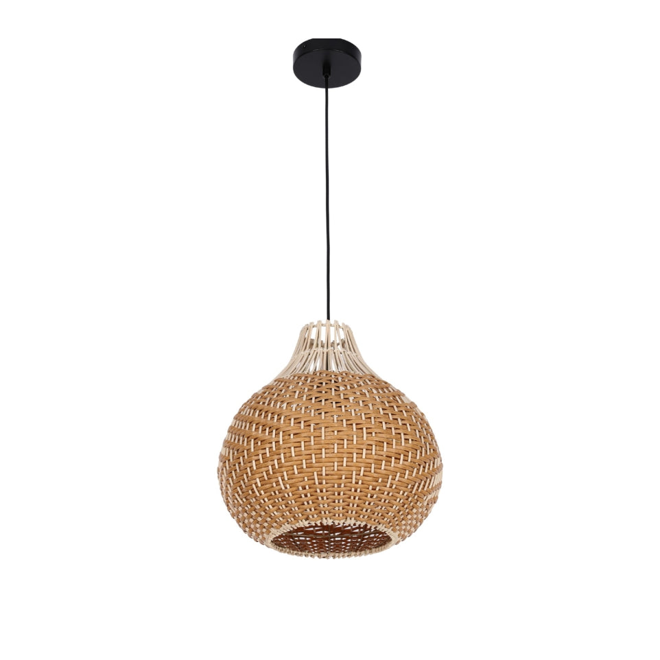 BLACK PENDANT LAMP WOOD SHADE T024 D350 E27X1 (TEKLED)