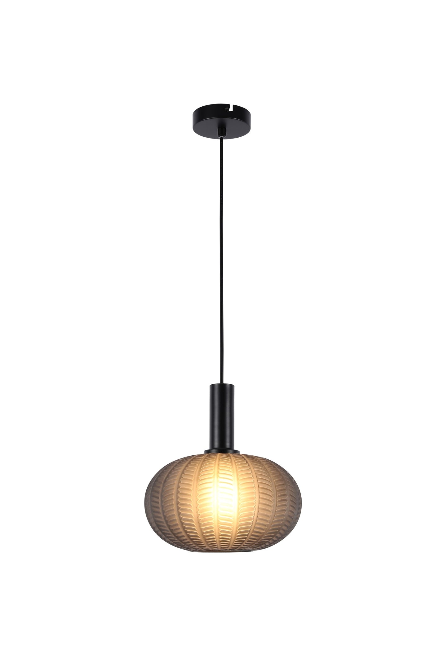 PENDANT LAMP AB1334-P2 E27 BLACK METAL AND GREY GLASS (TEKLED)