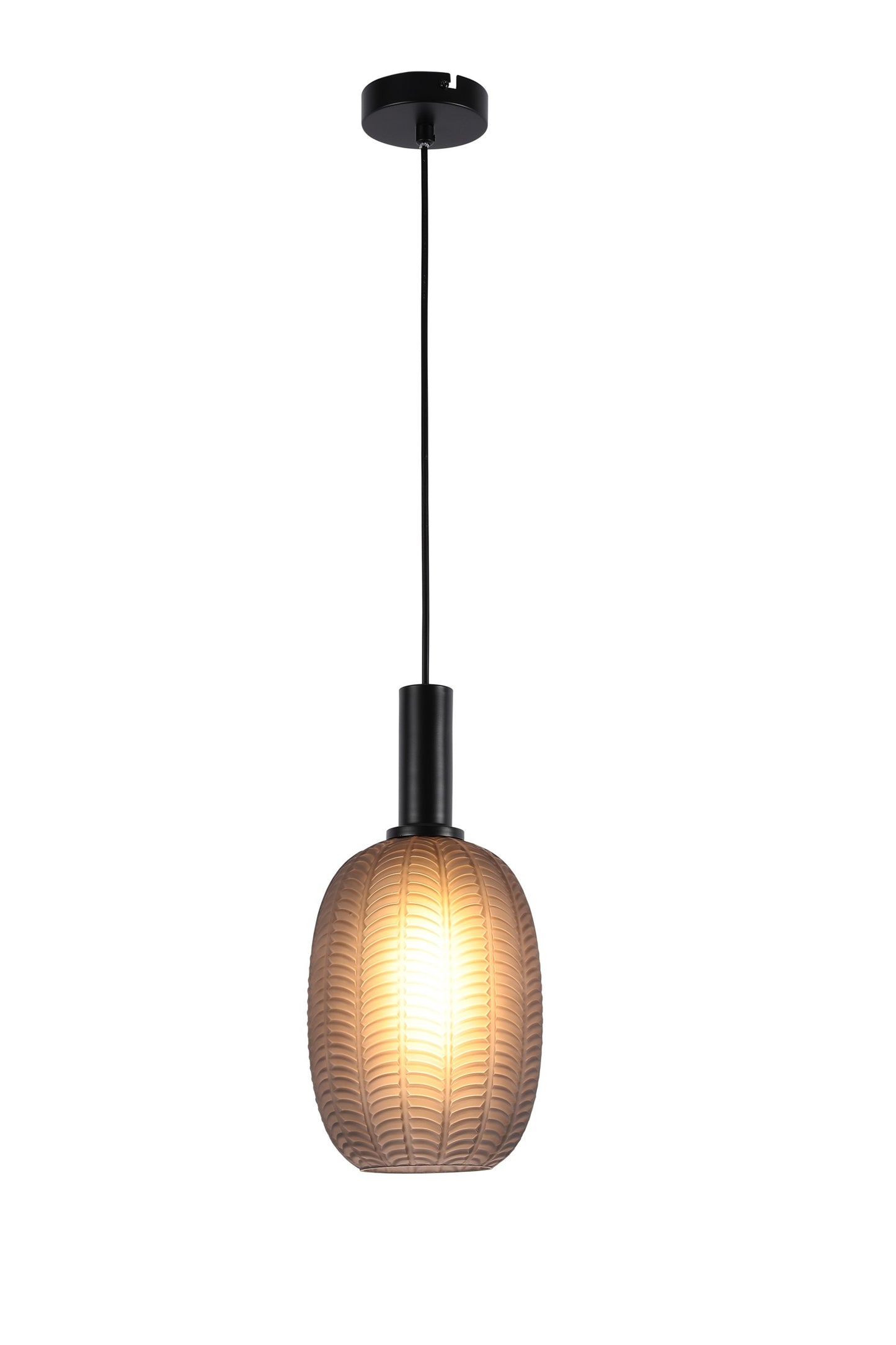 PENDANT LAMP AB1334-P3 E27 BLACK METAL AND GREY GLASS (TEKLED)