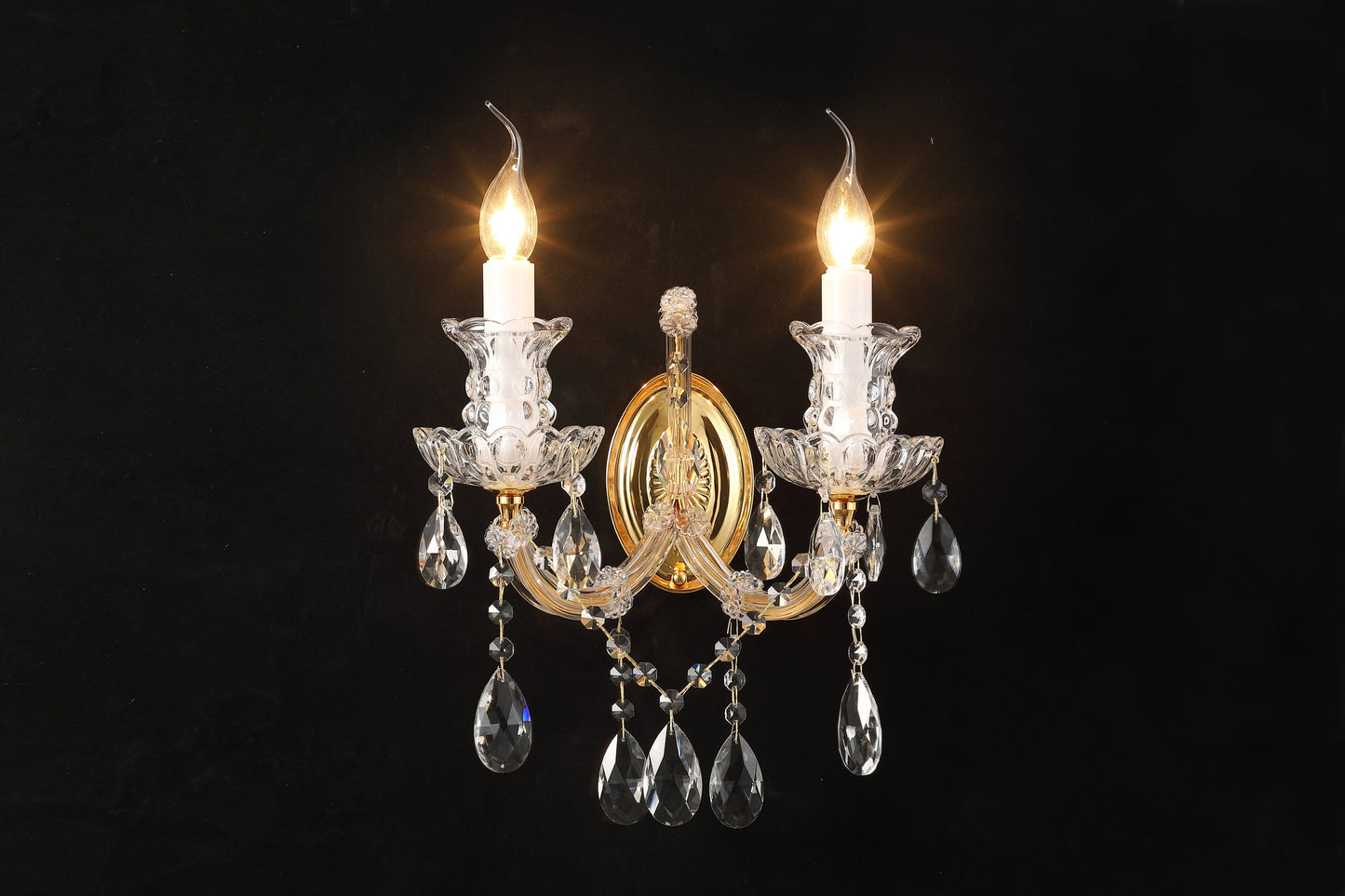 Wall Lamp 5131-2W 2xE14 CRYSTAL+GOLD METAL (TEKAVIZE)