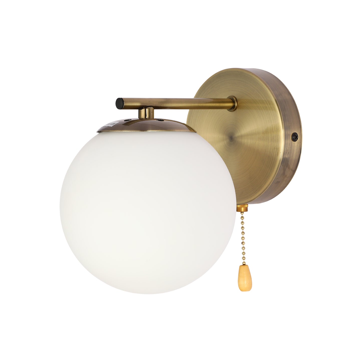WALL LIGHT GLOBE 52030 1XE27 ROD OPAL+ ANTIQUE BRASS (TEKLED)