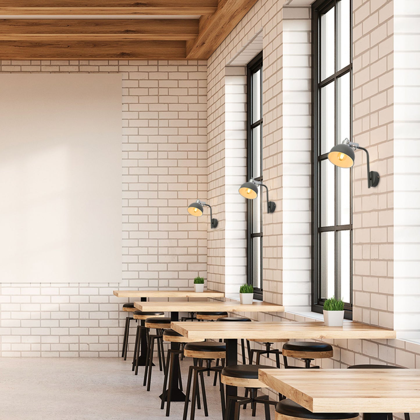 Grey Dome Shade Grey metal Body Ceiling and Wall Light E14