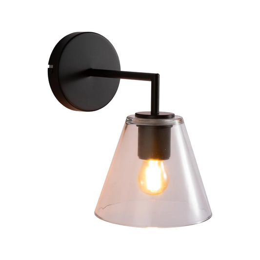 Simple Elegance Sconce Clear Glass Funnel Globe Wall Light