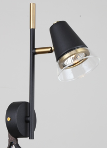 WALL LAMP 68749/1W BLACK+BRASS GU10X1 (TEKLED)