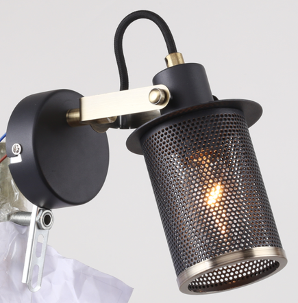 WALL LAMP 80032/1 BLACK+ANTIQUE BRASS E14X1 (TEKLED)