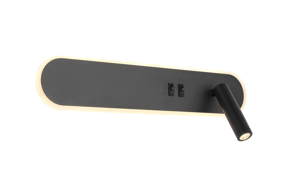 LED Wall Lamp Black K012 12W+2W 3CCT (TEKLED)