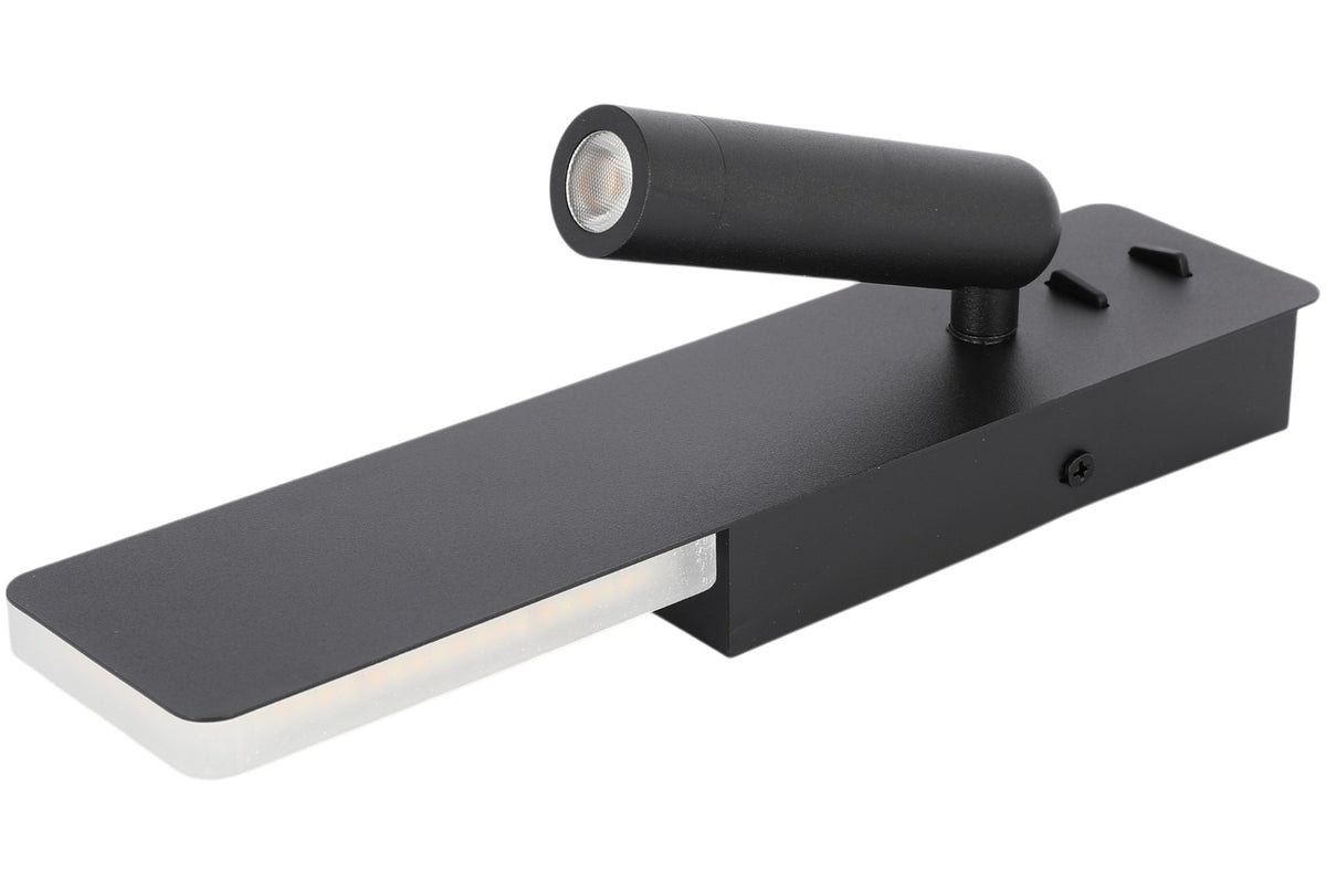LED Wall Lamp B03 Black 3+5W 3000K (TEKLED)