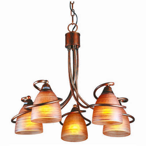 Chandelier H2213-5 E27 60W BLACKBR/REDGD(ASYA)