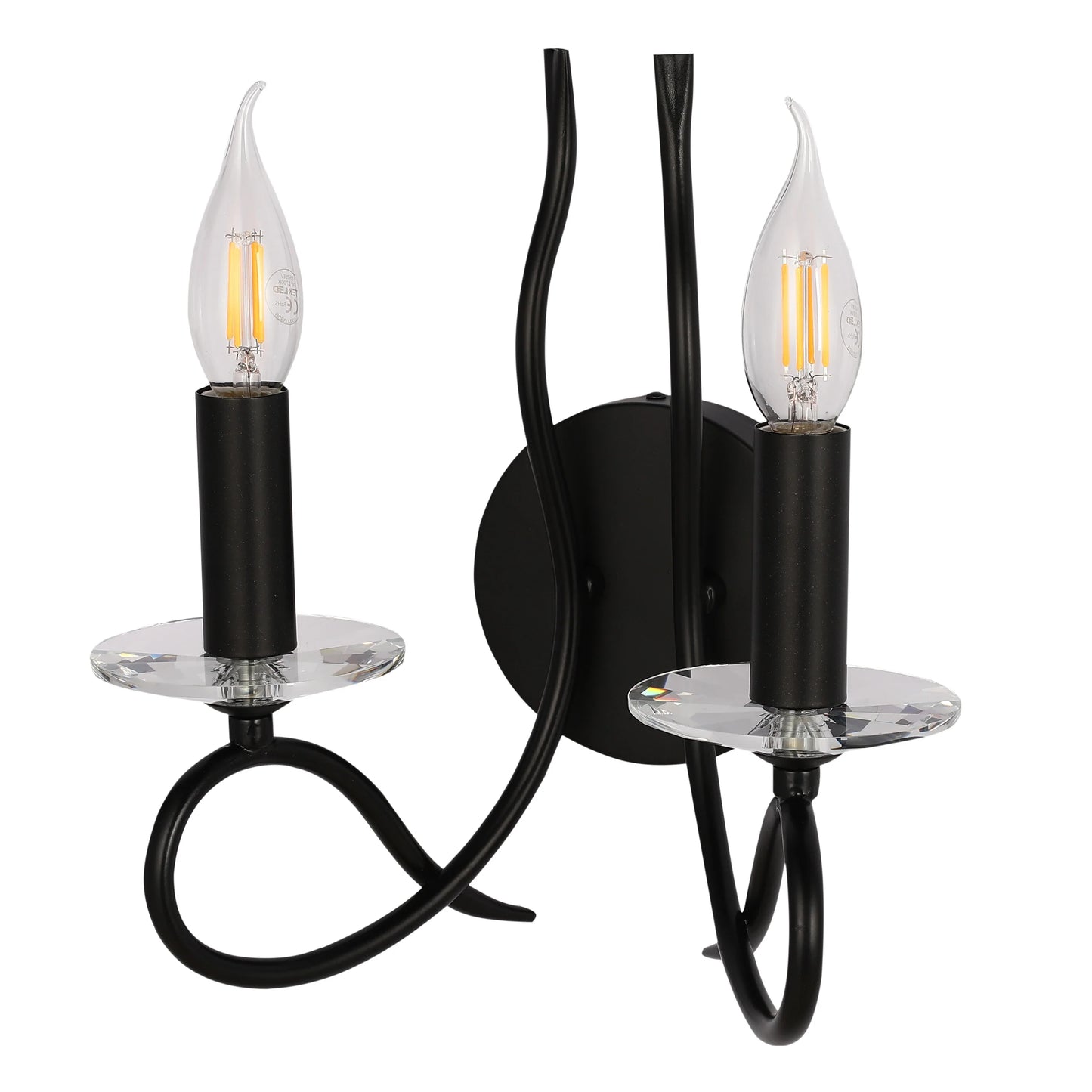 LuxAura Candle Wall Lamp - Single and Double Scroll Options