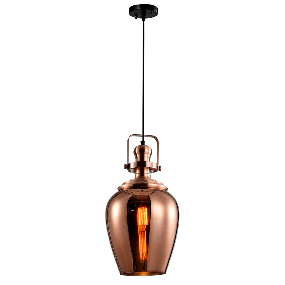 Chandelier 6576-1CP E27 COPPER GLASS+GB METAL