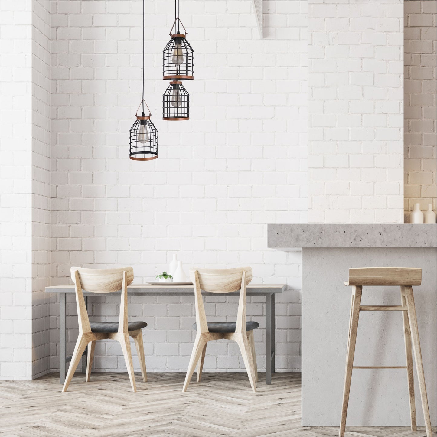 Chandelier 9068-3 3*E27 BLACK (TEKAVIZE)