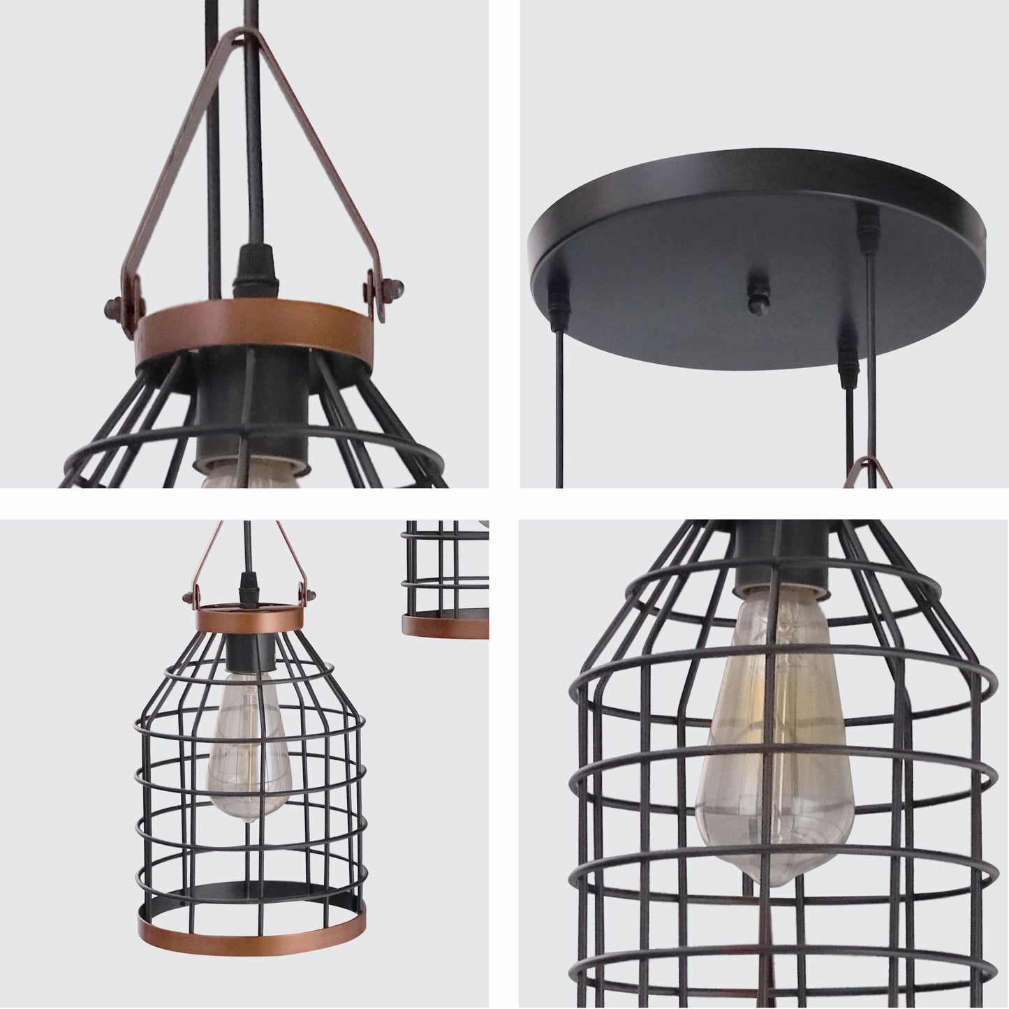 Chandelier 9068-3 3*E27 BLACK (TEKAVIZE)