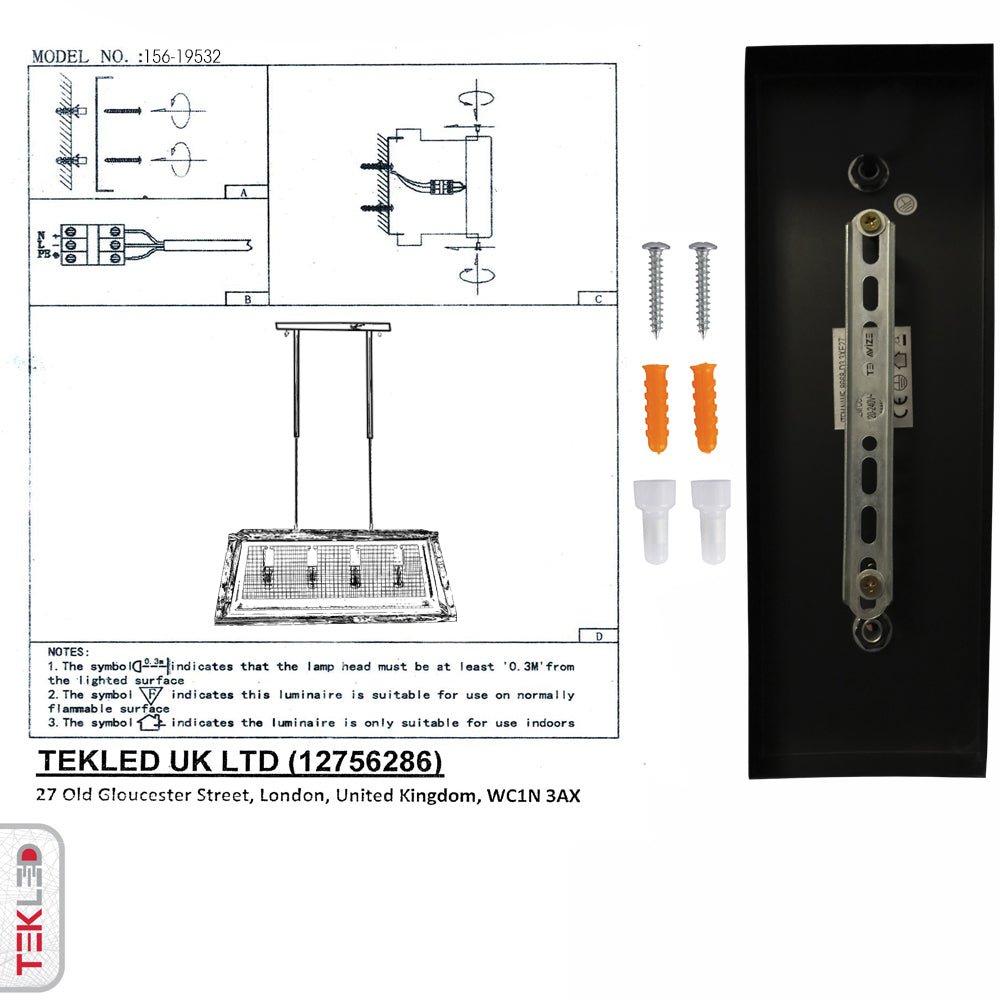Chandelier 8671-4 4*E27 BK METAL (TEKAVIZE)