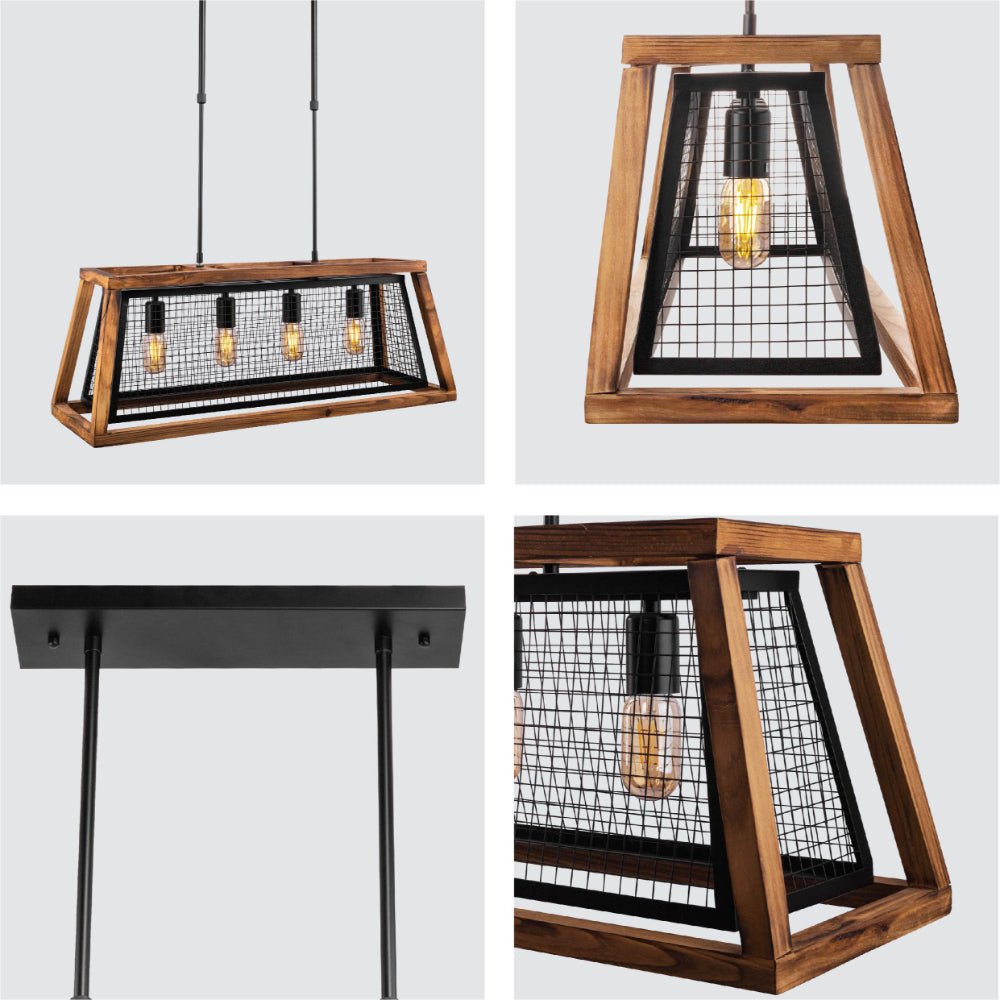 Chandelier 8671-4 4*E27 BK METAL (TEKAVIZE)