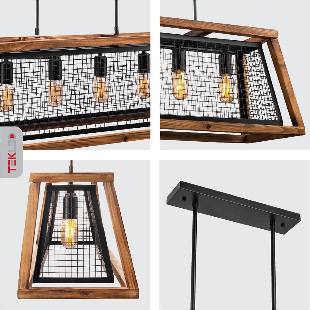 Chandelier 8671-4 4*E27 BK METAL (TEKAVIZE)