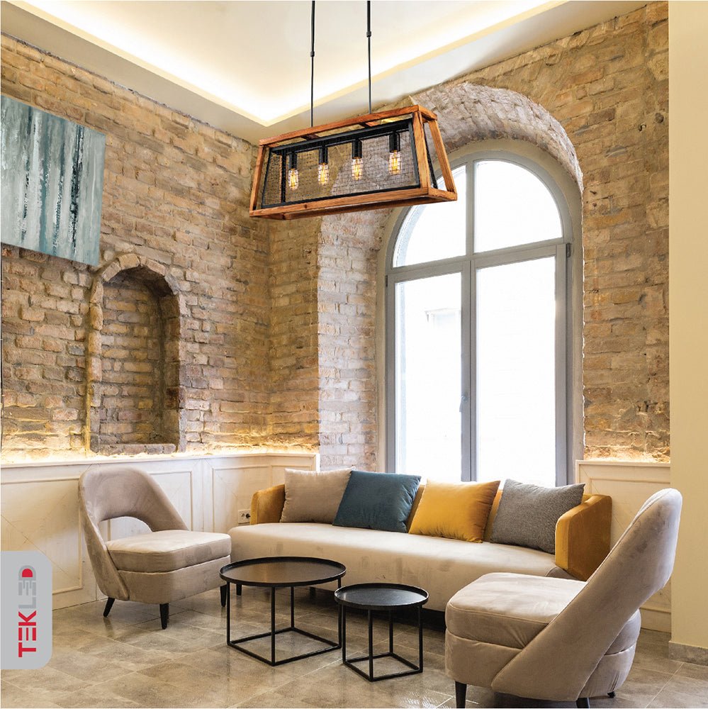 Chandelier 8671-4 4*E27 BK METAL (TEKAVIZE)