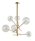 Nordic Sputnik Metal Clear Glass Globe Modern Chandelier Ceiling Light 6xG4