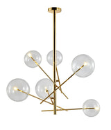 Nordic Sputnik Metal Clear Glass Globe Modern Chandelier Ceiling Light 6xG4