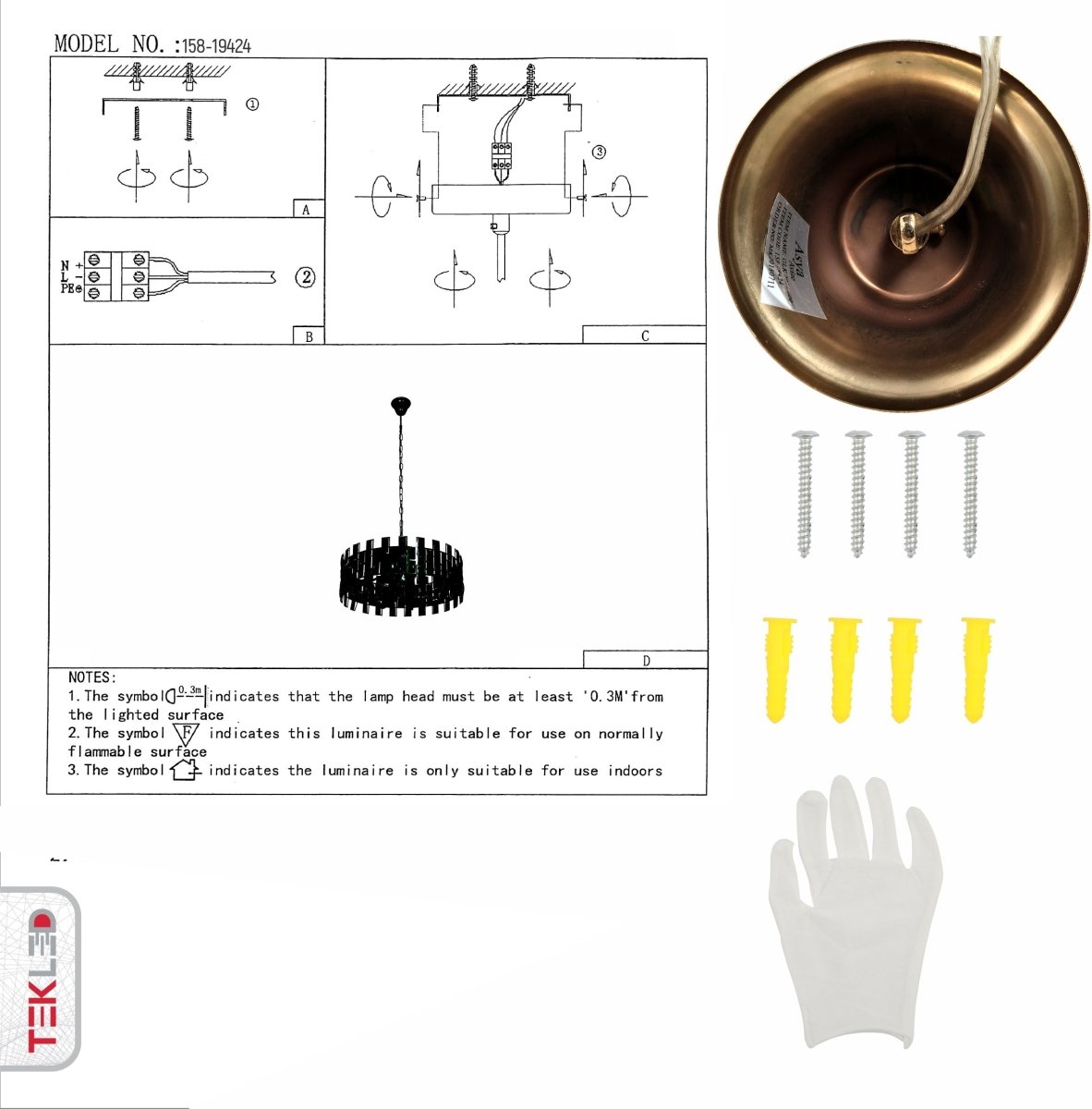 User manual for Coffin Stone Gold Metal Castle Crystal Island Chandelier Ceiling Light with 8xE14 Fitting | TEKLED 158-19424