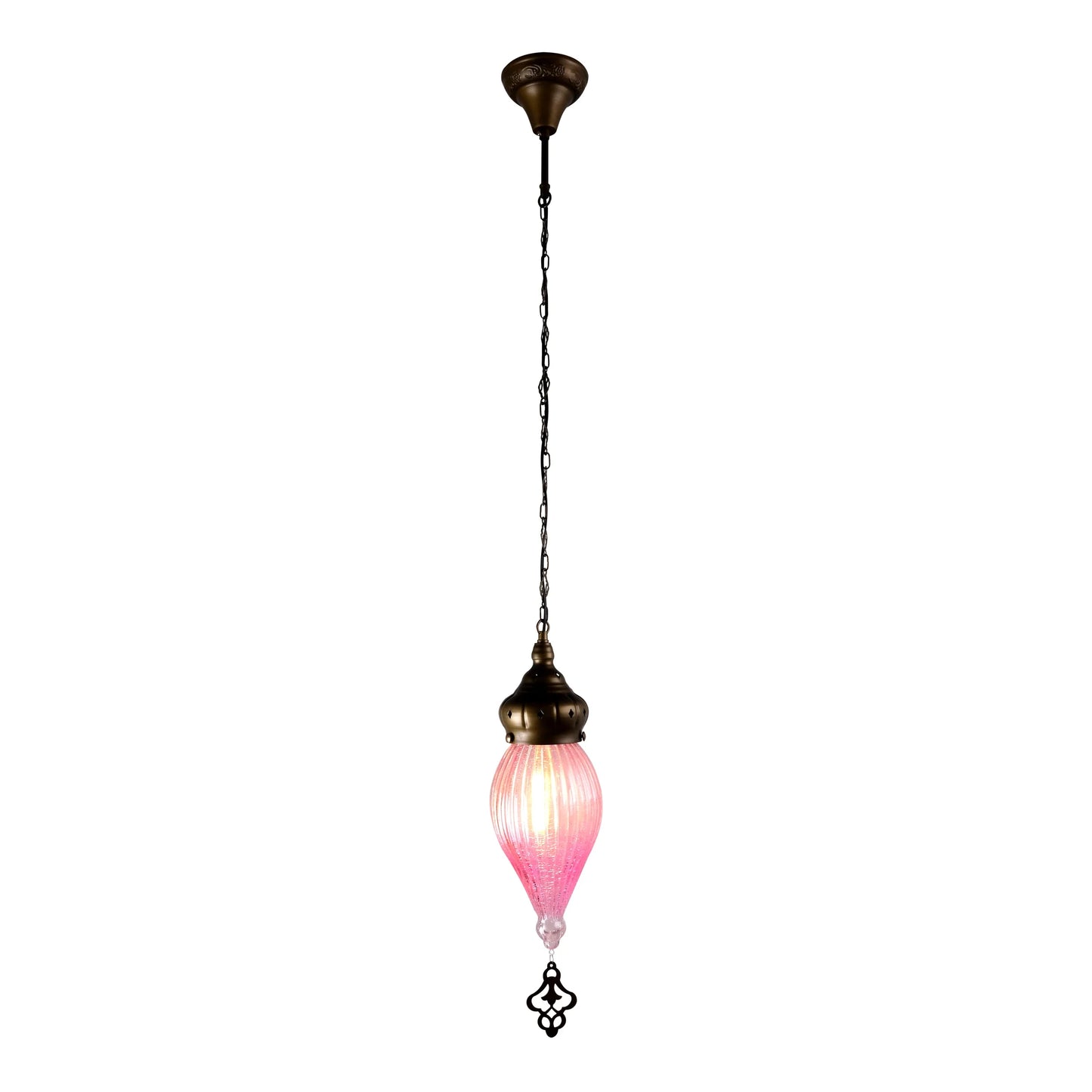 Moroccan Style Antique Brass Glass Oriental Ceiling Pendant Light E27