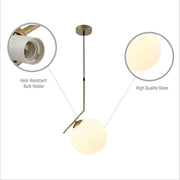 Opal White Glass Globe Pendant Ceiling Light