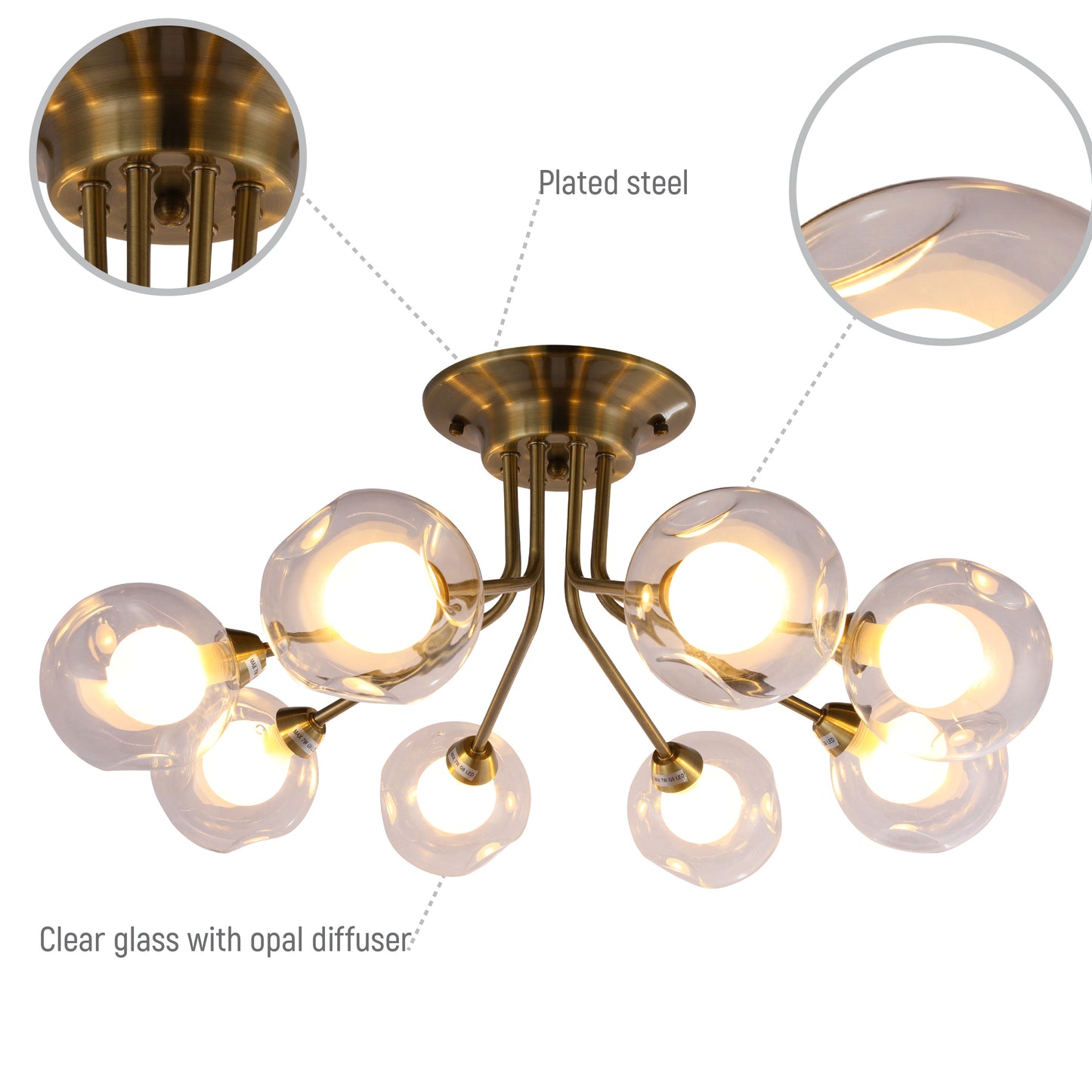 Chandelier HFX0263-8 8xG9 AB (TEKAVIZE)