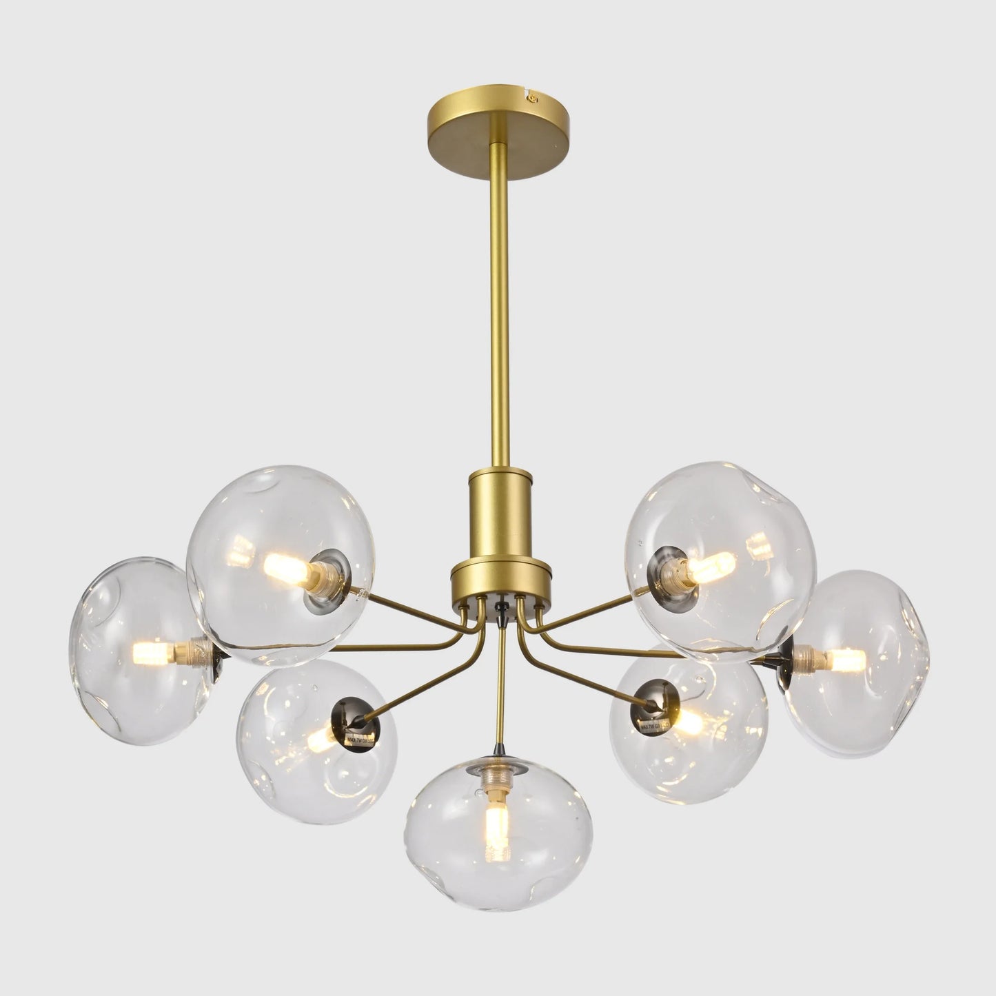 Multi-Arm Dimpled Globe Ceiling Light Elegant Gold
