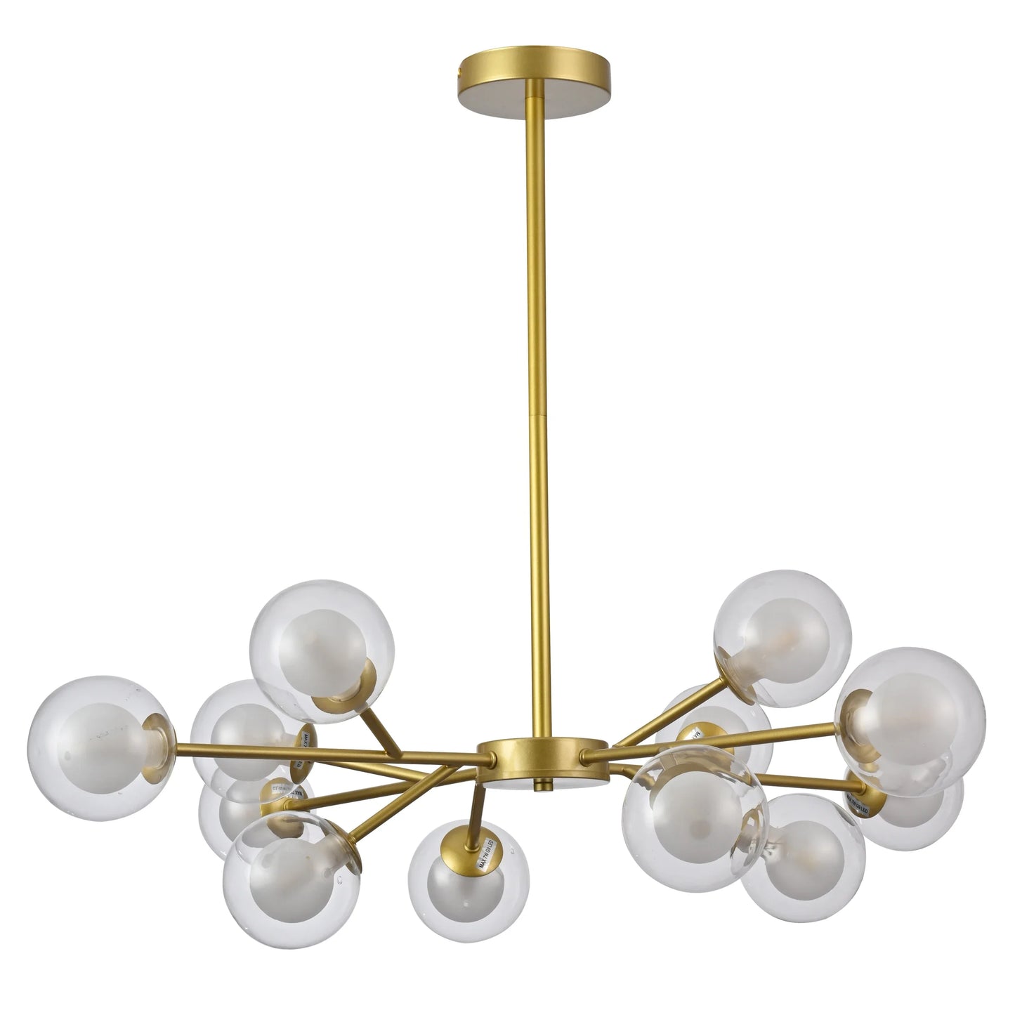 Modern Gold Ceiling Light with Double-Layered Globes