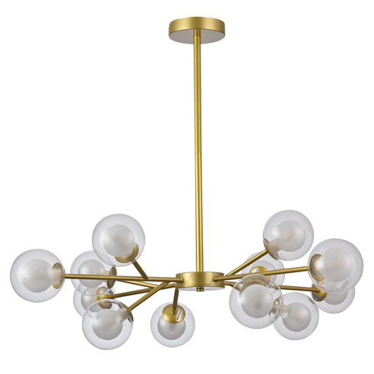 Modern Gold Ceiling Light with Double-Layered Globes